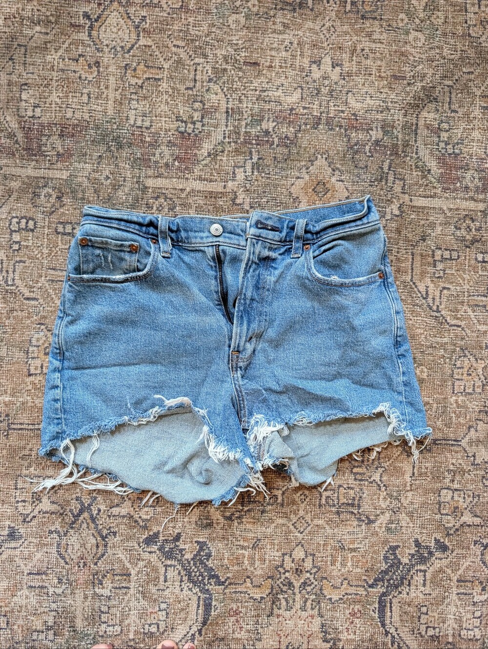 Abercrombie & Fitch Light Blue Distressed Denim Cutoff Shorts